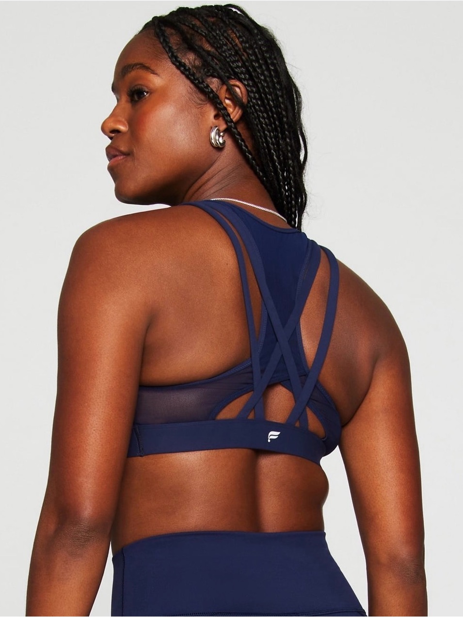Fabletics Navy Crisscross Strappy Back - Principal High Impact Sports Bra